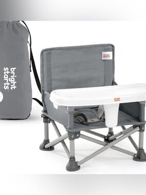 Gray Portable Booster Seat with Removable Tray SEALED in box